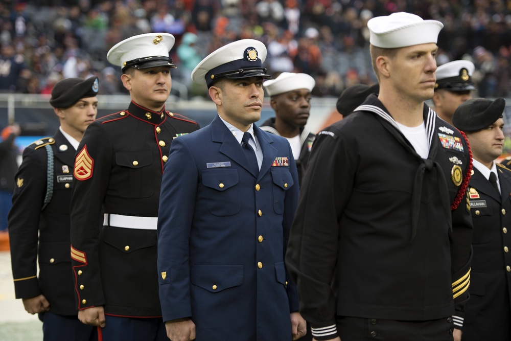 DVIDS Images Service members participate in Chicago Bears "Salute