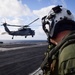An MH-60S Sea Hawk prepares to land on board USS Nimitz