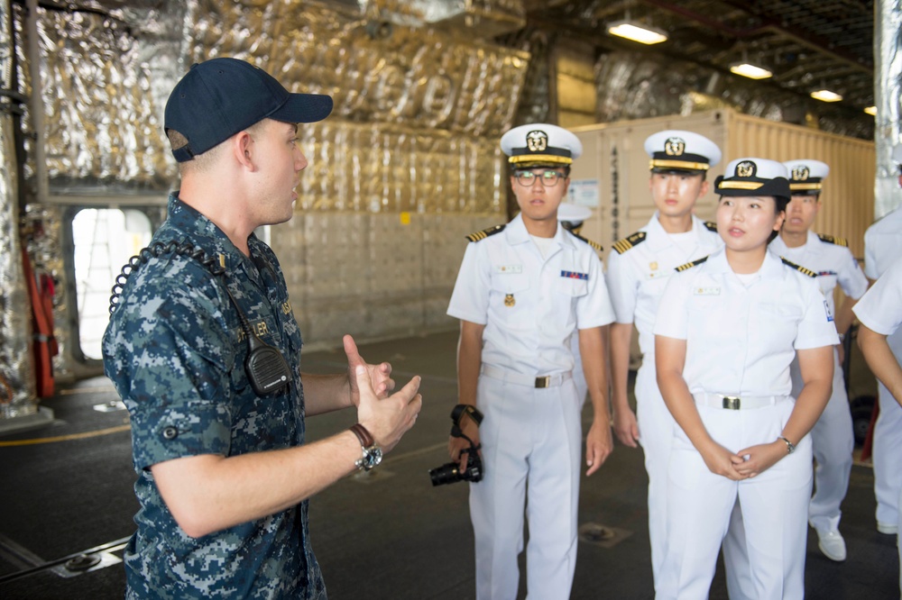 USS Coronado hosts distinguished visitors.