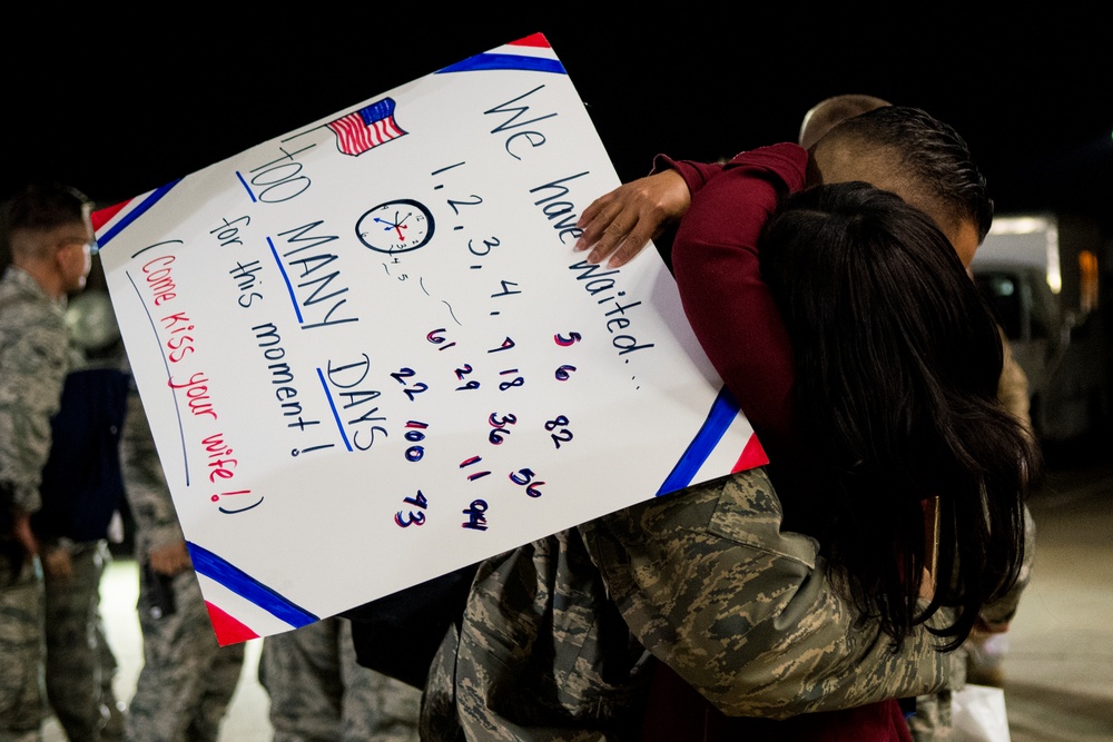 335th FS, 4th MXG Airmen return from deployment supporting OIR