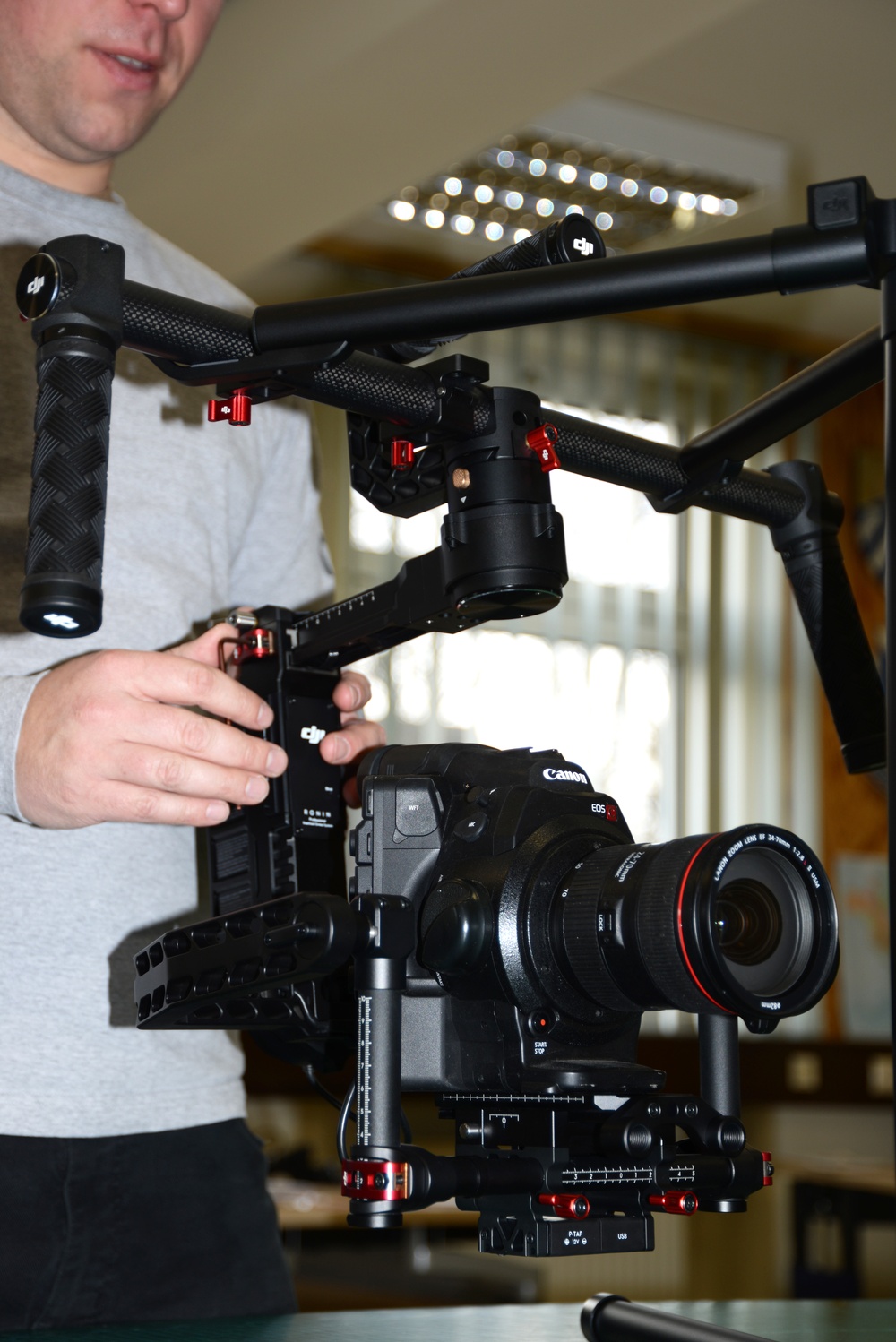 Adjust settings of a camera gimbal
