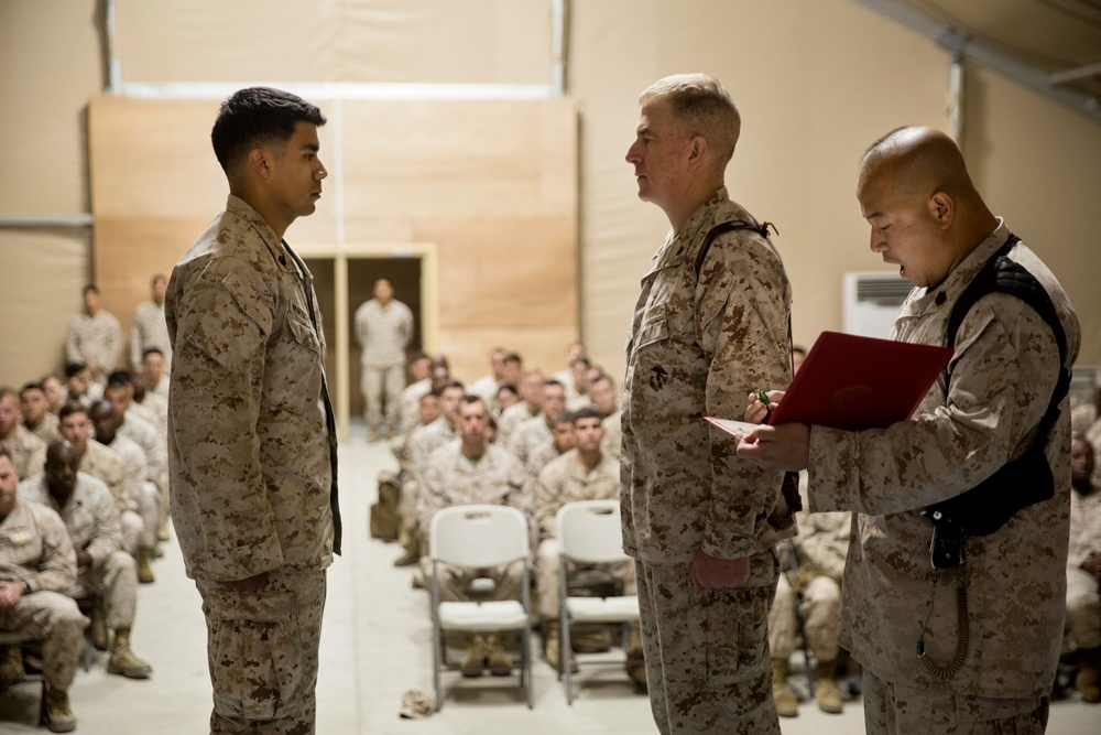 SPMAGTF- CR - CC Marines recognized at town hall