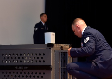Memorial service honors military working dog