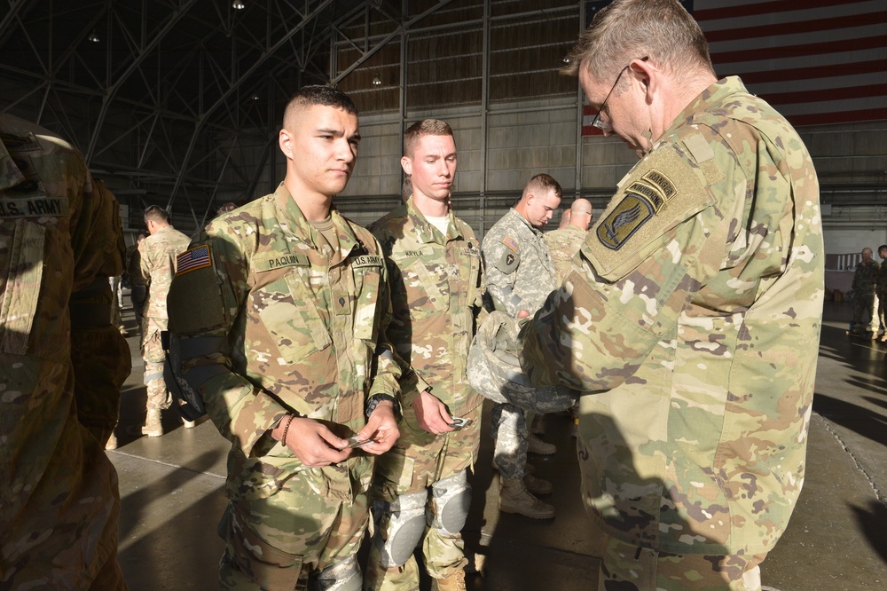 Texas airborne infantry unit conducts night airborne exercise