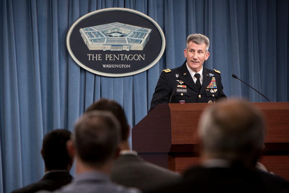 Resolute Support commander briefs the media
