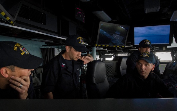 USS Zumwalt Sailors operate at Sea