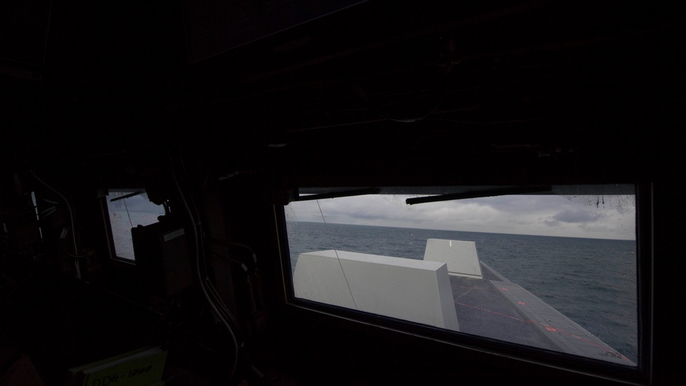 USS Zumwalt operates at sea