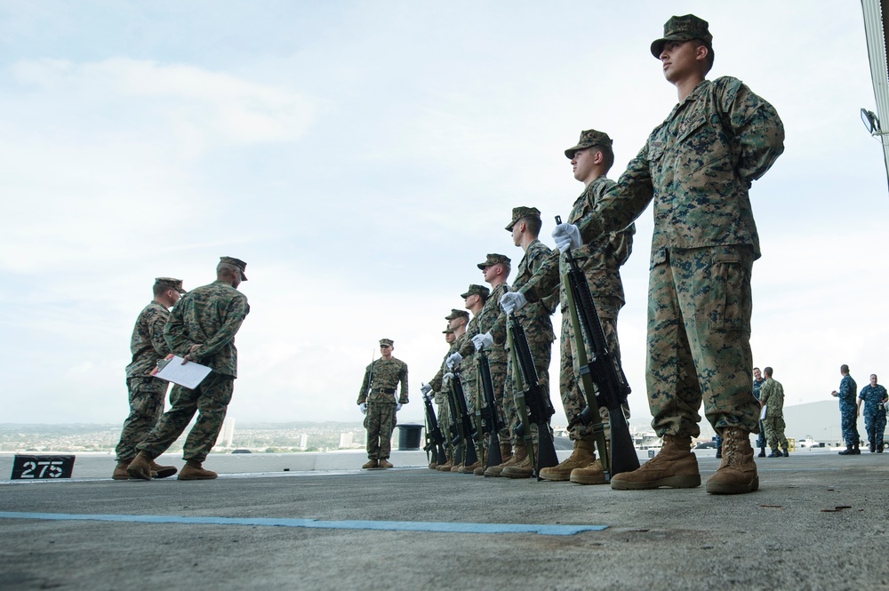 Service members rehearse for 75th Commemoration of the Attack on Pearl Harbor and Oahu