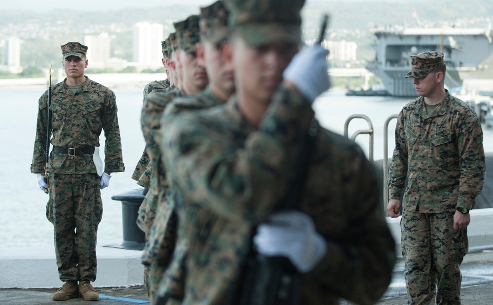 Service members rehearse for 75th Commemoration of the Attack on Pearl Harbor and Oahu