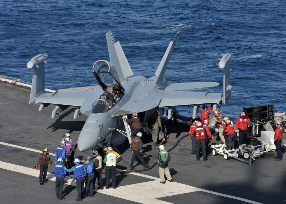 Sailors prepare Grolwer for flight