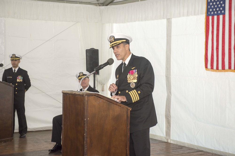 U.S. 6th fleet command and control ship USS Mount Whitney (LCC 20) change of command ceremony