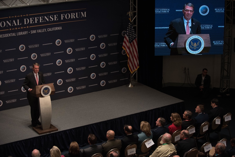 SD speaks during the Reagan National Defense Forum