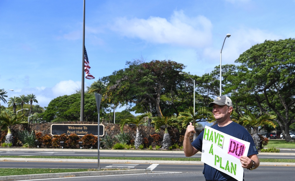 Service Members Rally at the Joint Base Pearl Harbor-Hickam Gates