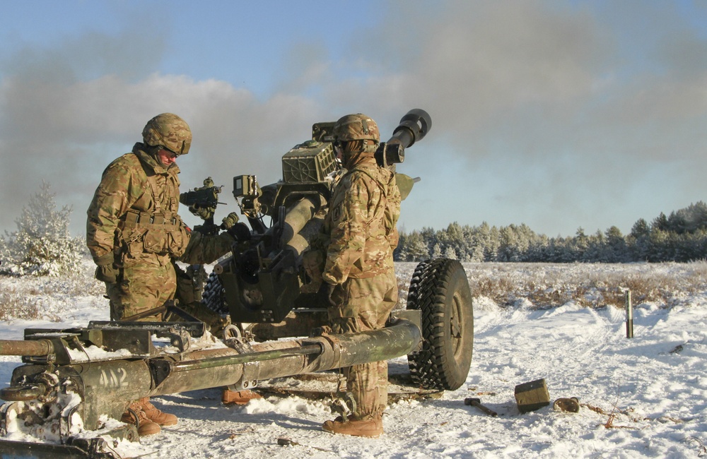 Airborne field artillery booms in support of 173rd Airborne Brigade CALFEX