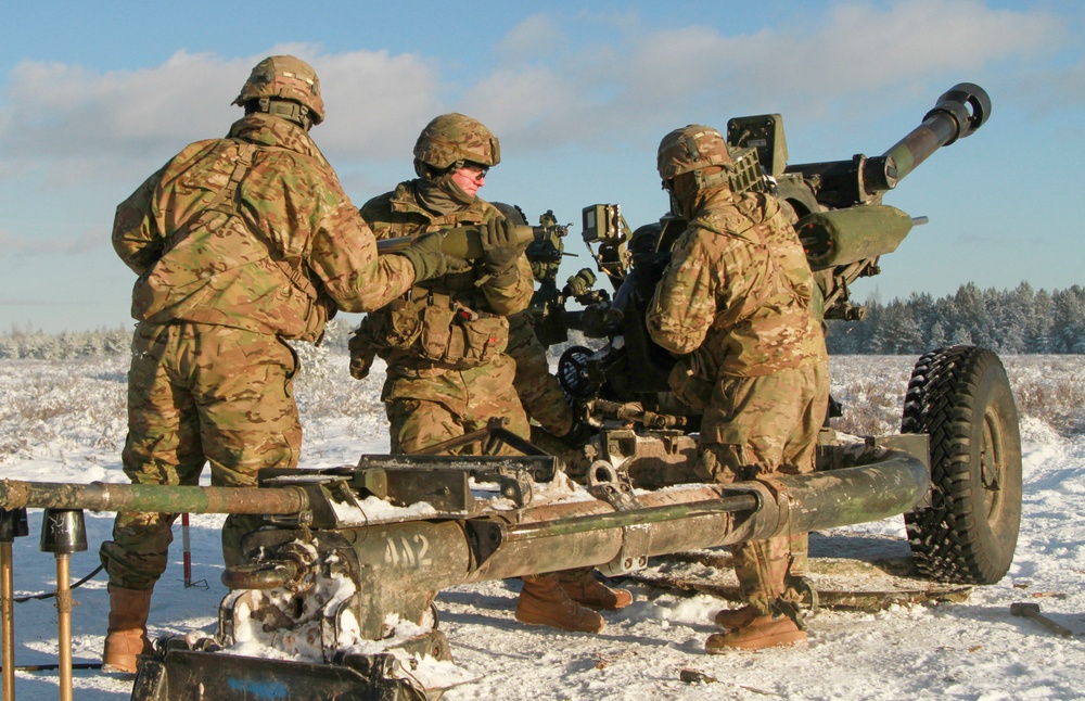 Airborne field artillery booms in support of 173rd Airborne Brigade CALFEX