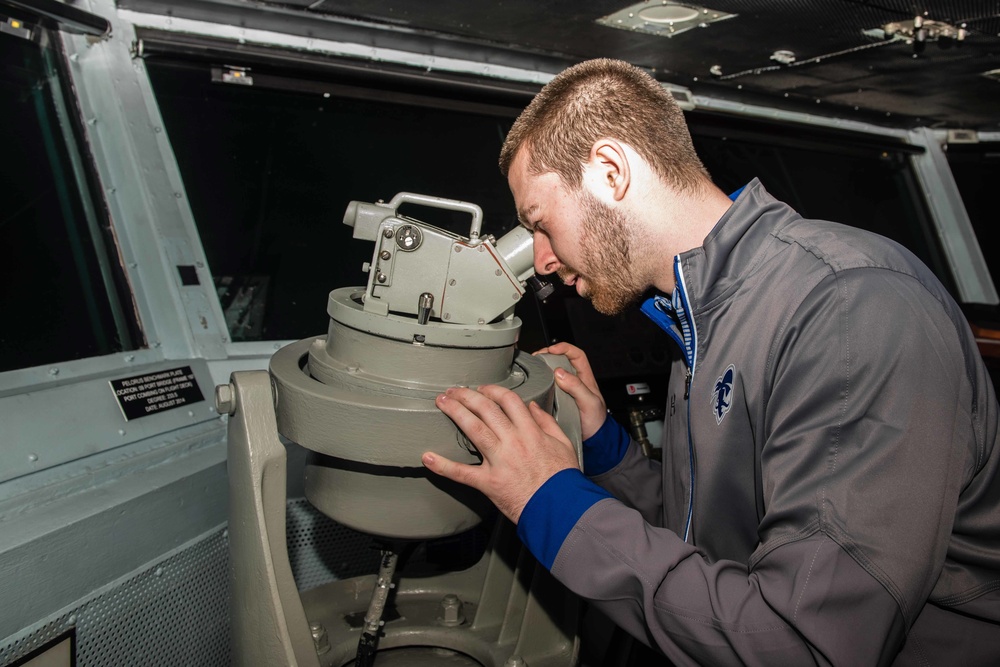 College Basketball Teams Tour USS Stennis during Pearl Harbor 75th Commemoration