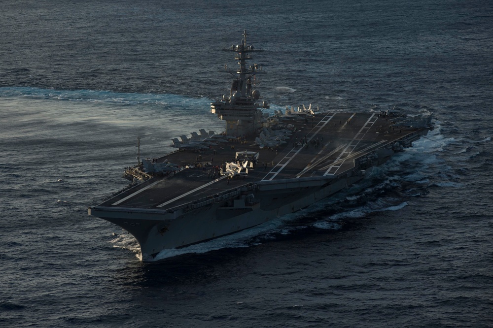 GHWB is underway conducting a Composite Training Unit Exercise (COMPTUEX) with the George H.W. Bush Carrier Strike Group in preparation for an upcoming deployment.