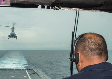 USS Coronado (LCS 4) conducts at-sea operations.