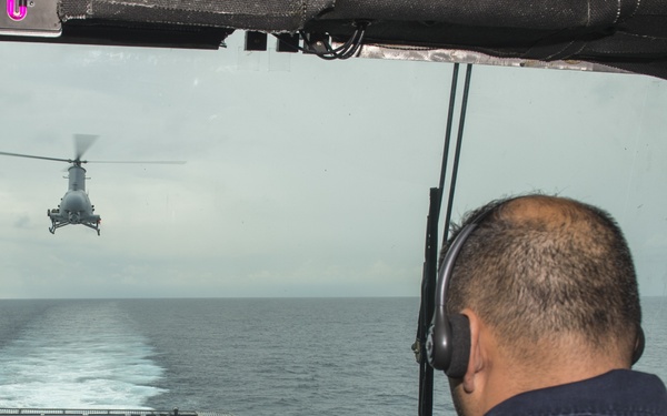 USS Coronado (LCS 4) conducts at-sea operations.