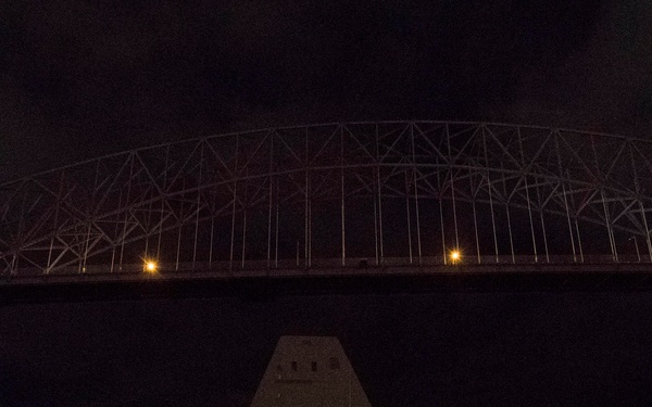USS Zumwalt gets underway from Panama