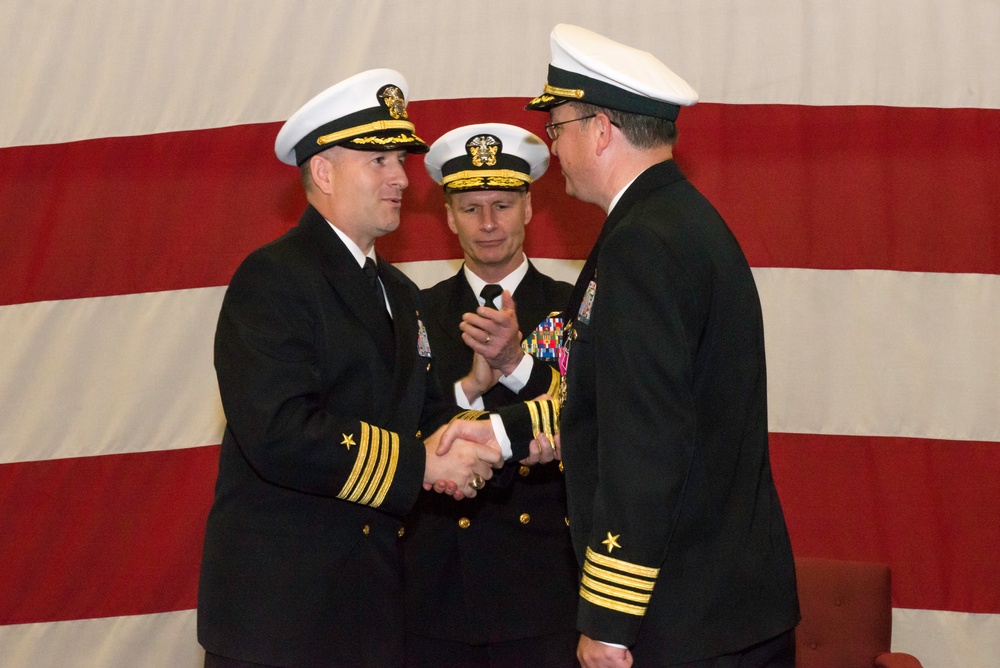 Capt. LeClair  Assumes Command During Navy Reserve Commander, U.S. 7th Fleet Change of Command Ceremony.