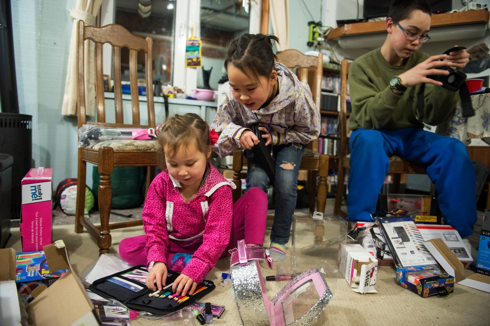 Toys for Tots Marines travel across the Northwest Arctic Borough to deliver holdiay gifts