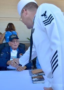 USS Arizona Survivors Meet with Youth, Families during Book Signing