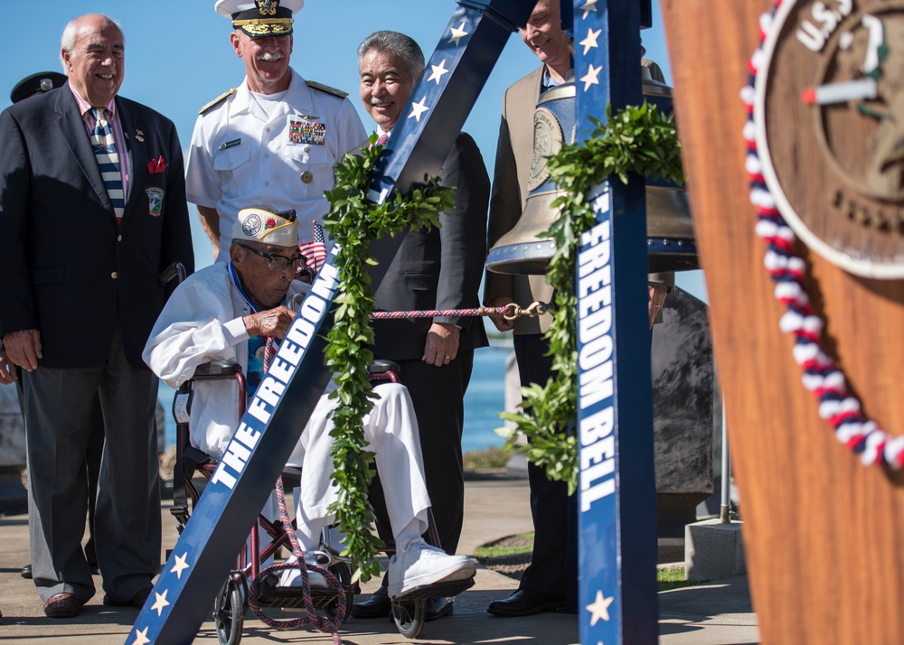 Pearl Harbor Survivors take part in America's Freedom Bell Ringing Ceremony