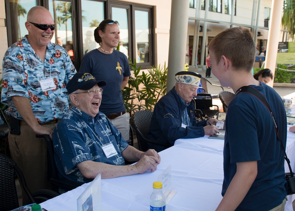 USS Arizona Survivors Meet with Youth, Families during Book Signing