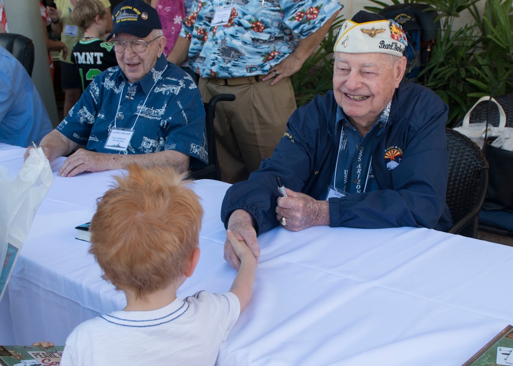 USS Arizona Survivors Meet with Youth, Families during Book Signing