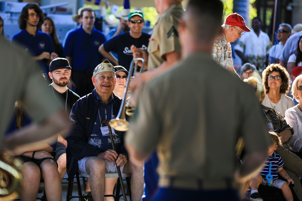 U.S. Marine Corps Forces, Pacific Band plays at the USS Arizona Memorial Visitor Center