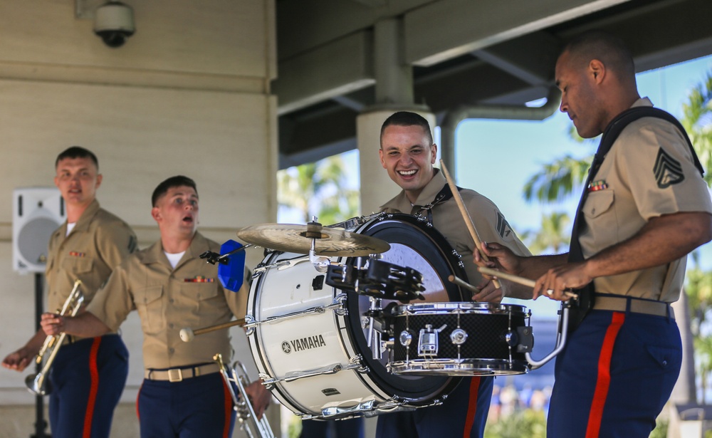 U.S. Marine Corps Forces, Pacific Band plays at the USS Arizona Memorial Visitor Center