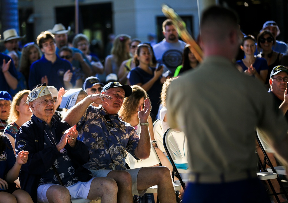 U.S. Marine Corps Forces, Pacific Band plays at the USS Arizona Memorial Visitor Center