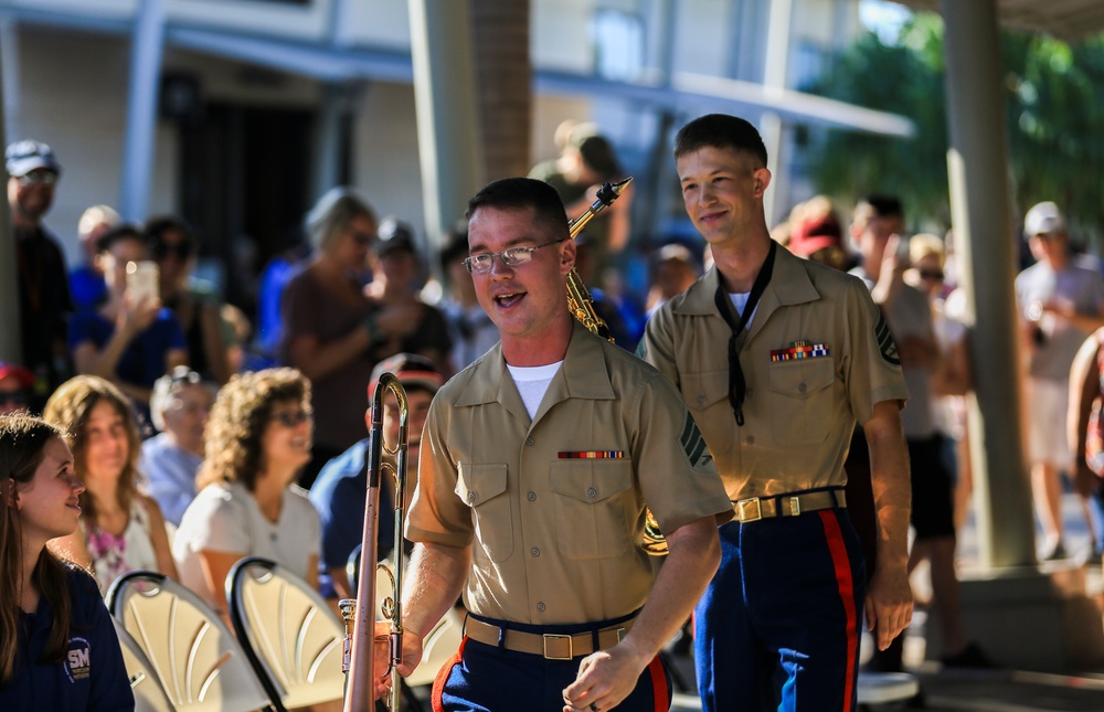 U.S. Marine Corps Forces, Pacific Band plays at the USS Arizona Memorial Visitor Center