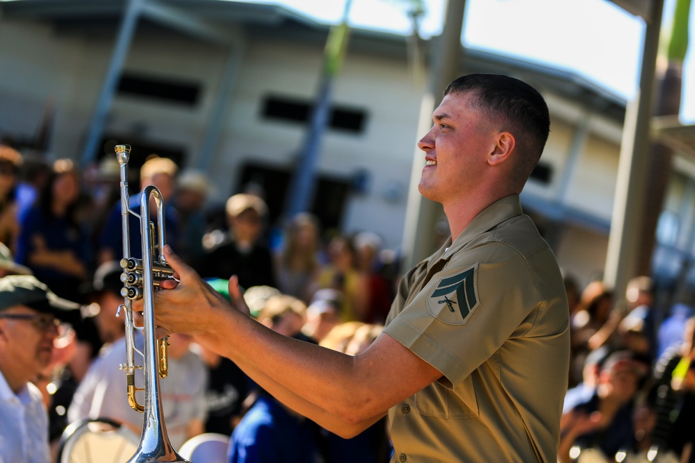 U.S. Marine Corps Forces, Pacific Band plays at the USS Arizona Memorial Visitor Center