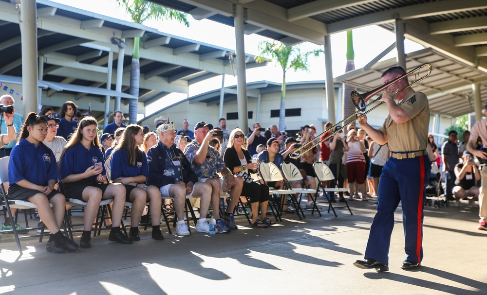 U.S. Marine Corps Forces, Pacific Band plays at the USS Arizona Memorial Visitor Center