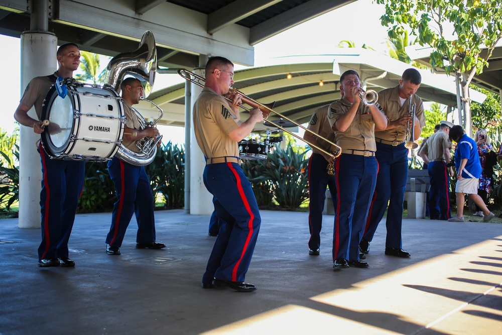 U.S. Marine Corps Forces, Pacific Band plays at the USS Arizona Memorial Visitor Center