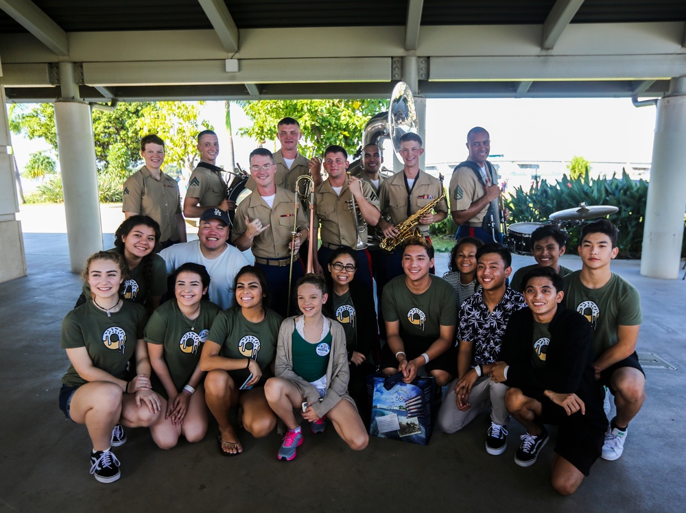 U.S. Marine Corps Forces, Pacific Band plays at the USS Arizona Memorial Visitor Center