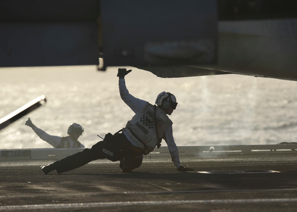 Nimitz Sailors conduct flight operations
