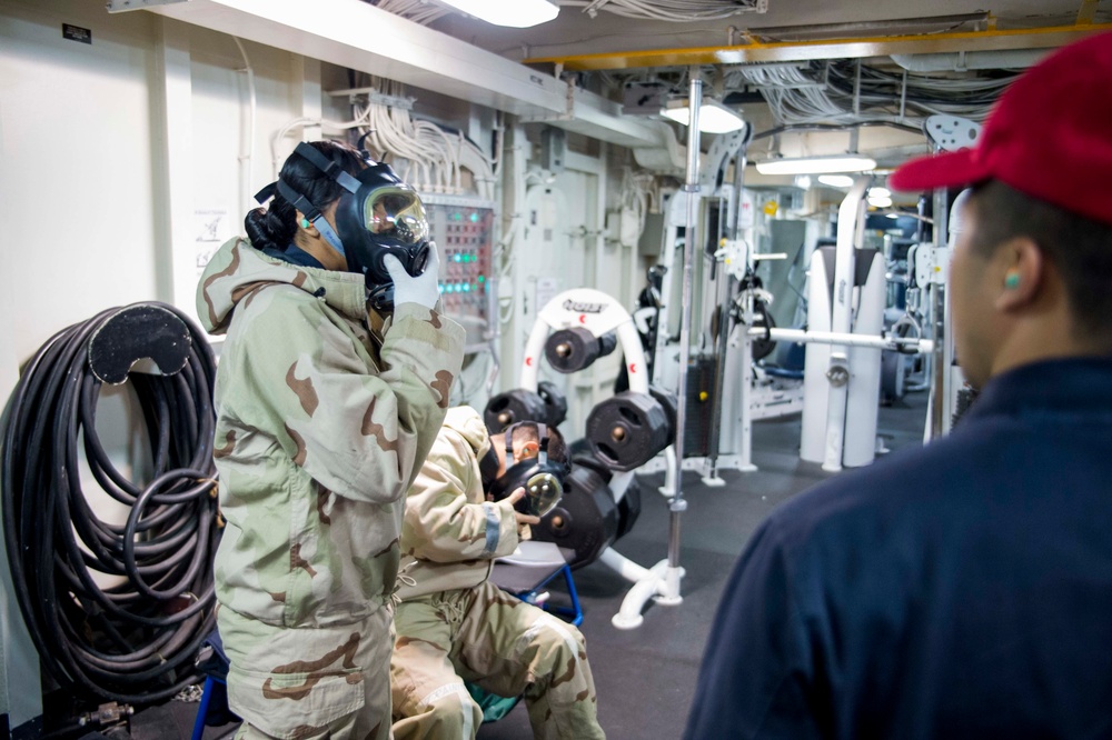 USS Bonhomme Richard (LHD 6) chemical, biological, radiological drill