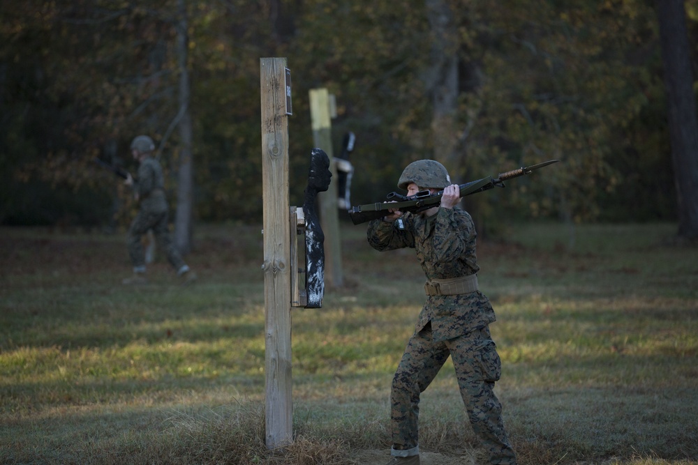 Charlie Company goes through Bayonet Assault Course