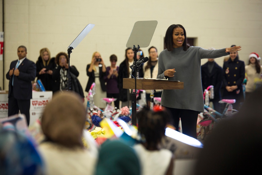 Michelle Obama's last Toys for Tots as FLOTUS
