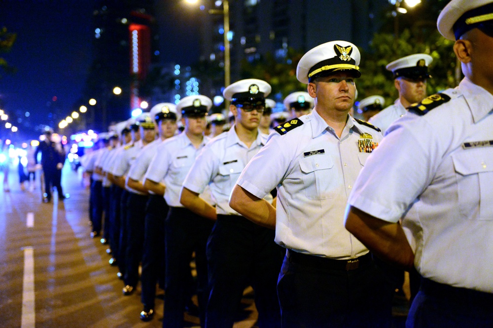 DVIDS Images Coast Guard marches in Pearl Harbor Memorial Parade
