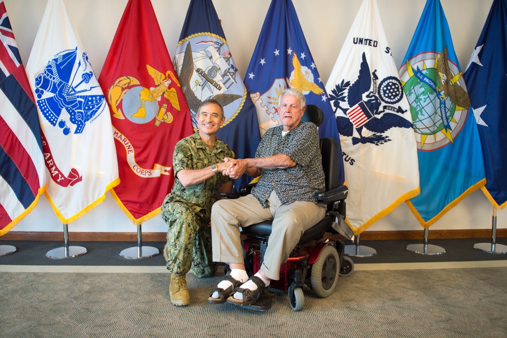 WWII Veteran misses 75th Pearl Harbor ceremonies, meets with PACOM Leadership