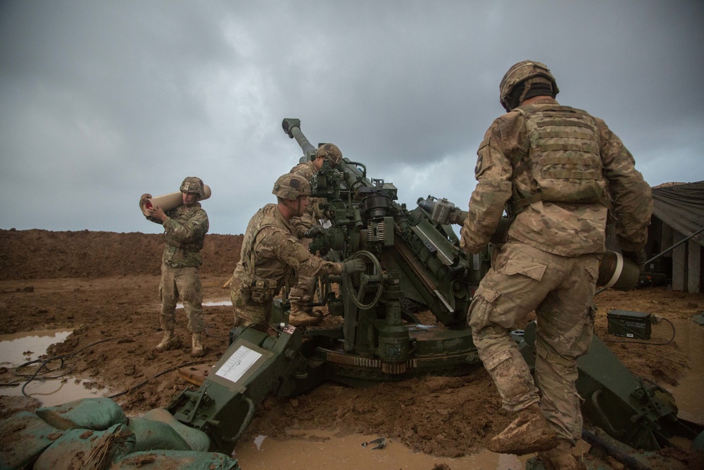 M777 A2 Howitzer fire mission