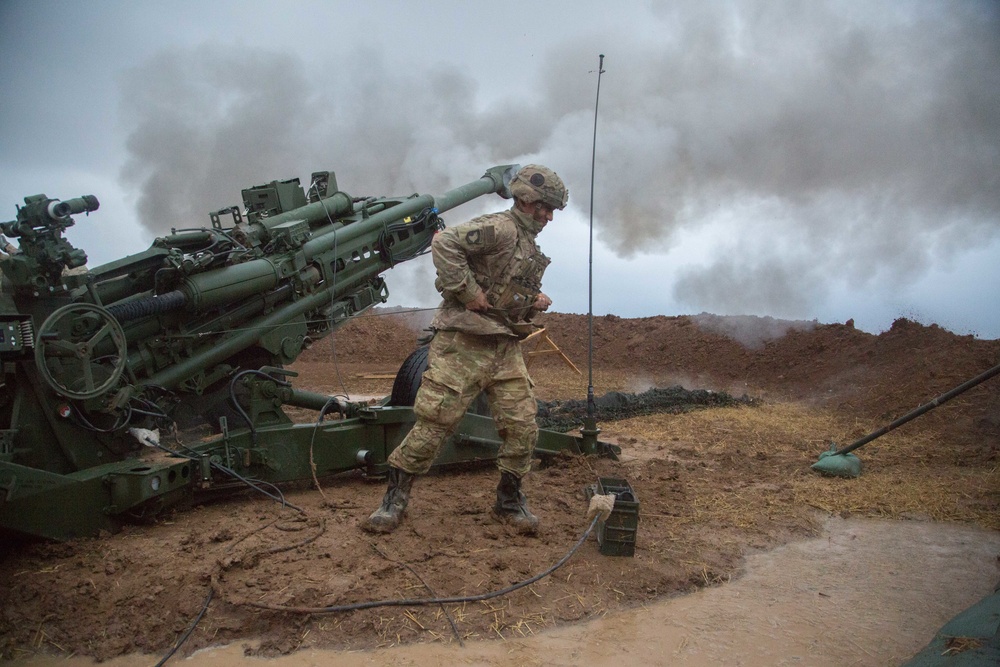 M777 A2 Howitzer fire mission