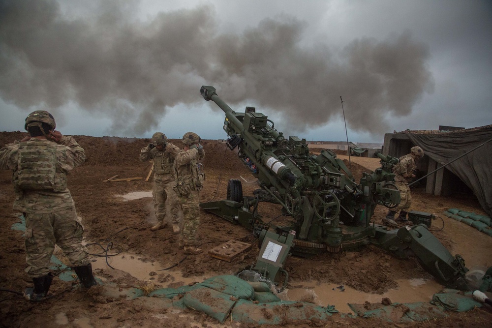 M777 A2 Howitzer fire mission