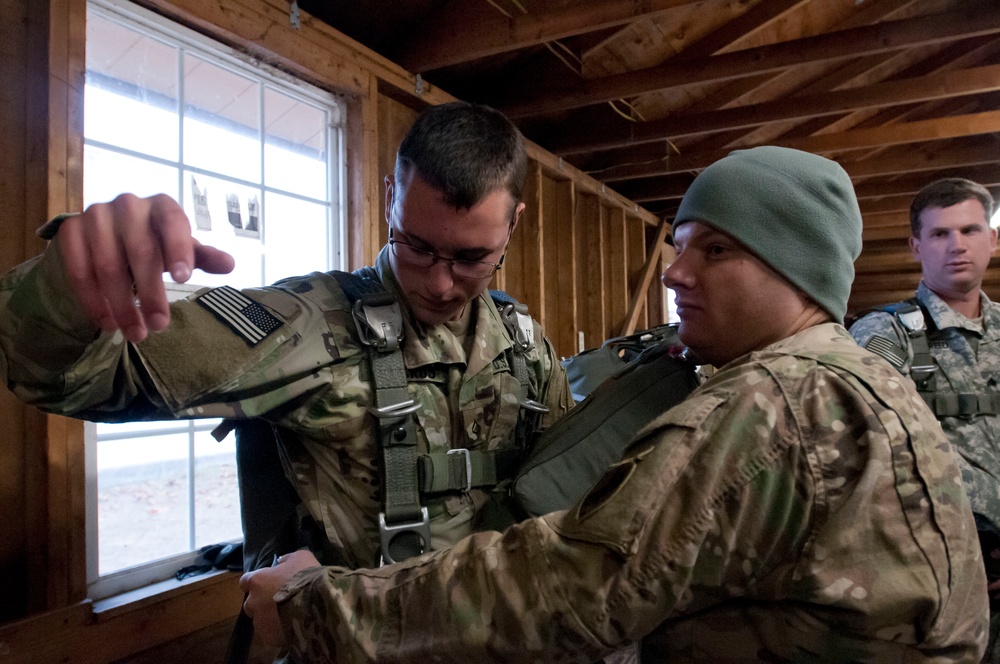 Jumpmasters prep for Operation Toy Drop