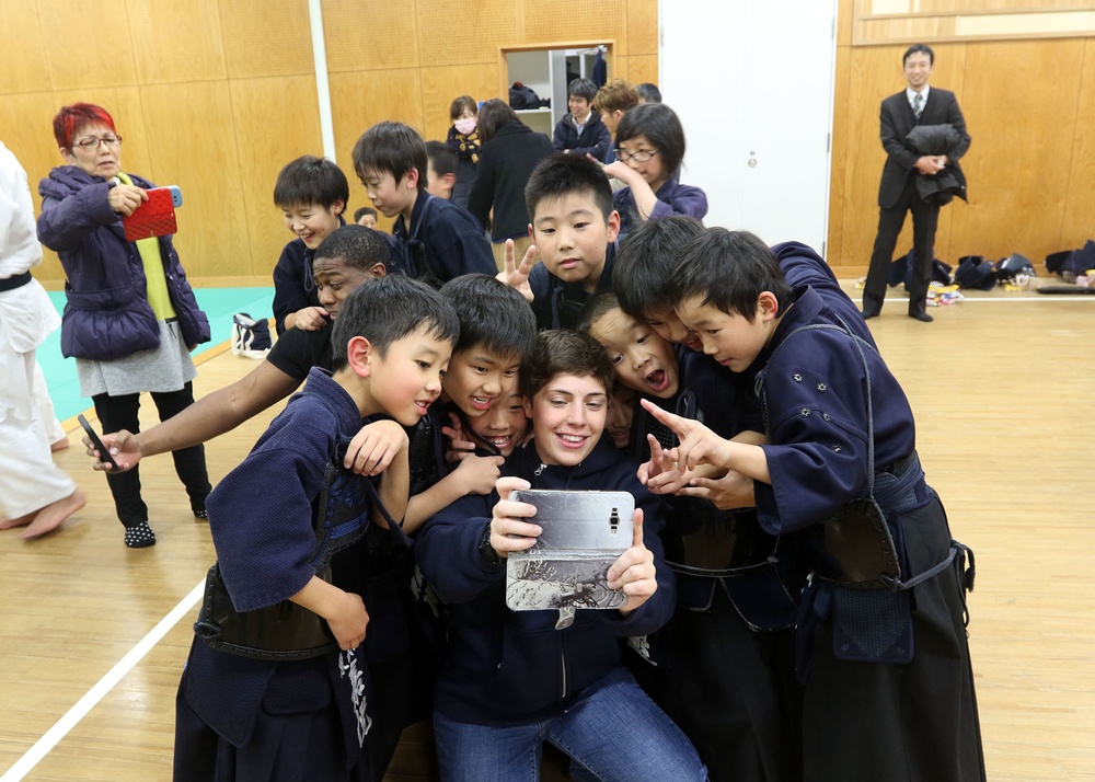 Kendo Selfie with Japanese Children