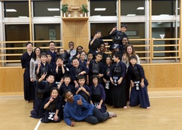 Soldiers Take Group Photo At Kumamoto Kendo Dojo